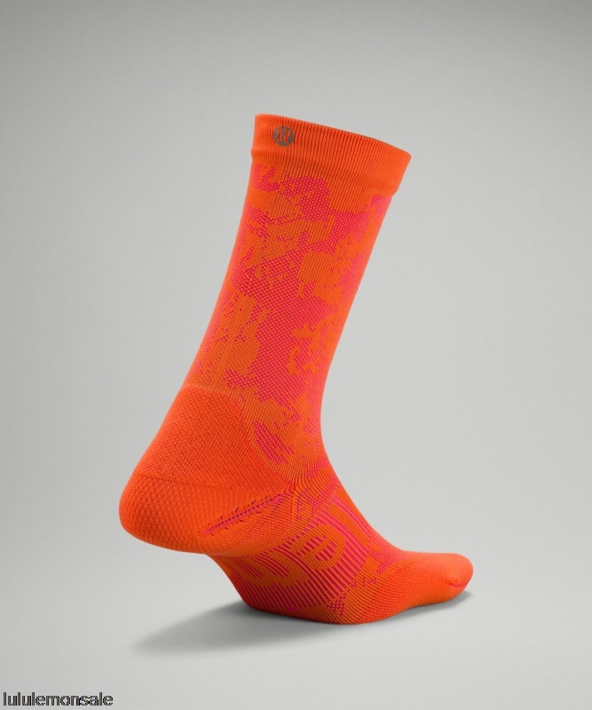 Lululemon Damen DELULU425 | Blaze Orange Power Stride Crew Socke Ed Curtis
